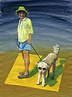 Dana Smith painting titled Walking the Dog