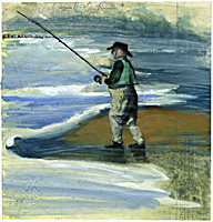 Dana Smith painting titled Fishing Stinson Beach