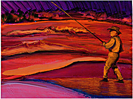 Dana Smith painting titled NIght Fisherman