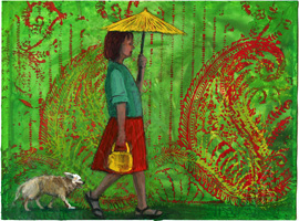 Dana Smith painting titled Traveler with Parasol