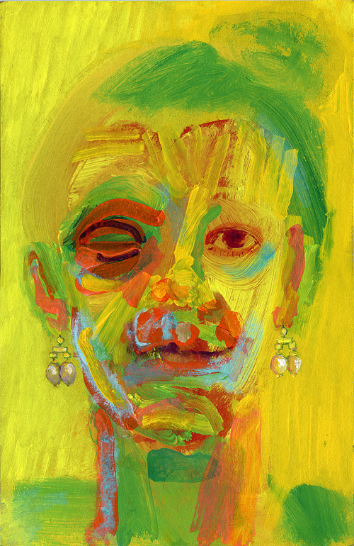 Dana Smith painting titled Self Portrait with Pearl Earrings