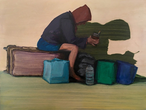 Dana Smith painting titled Orange Traveler at Rest Shadow